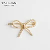 Unique design hair clip accessories geometric triangle crown hair clip pearl hair clip