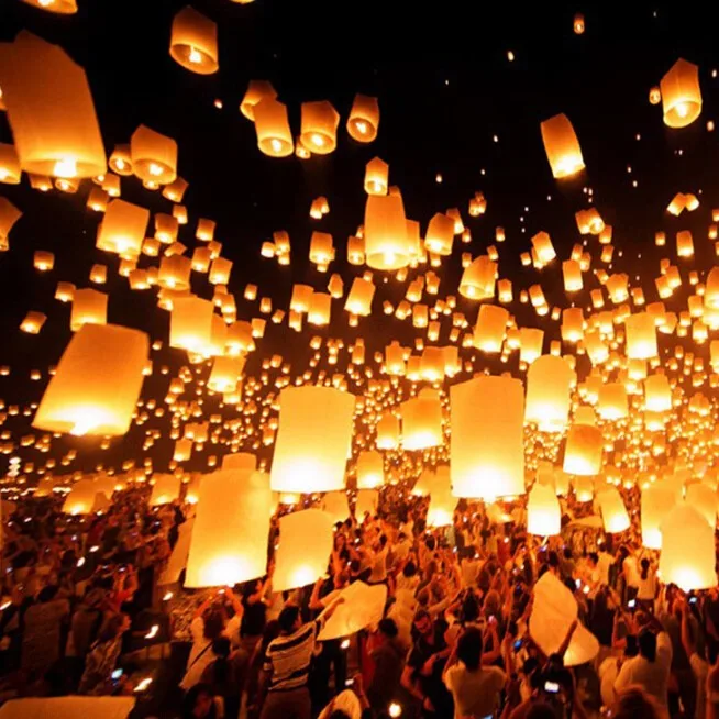 Chinese Wishing Sky Lantern Celebration Kongming Lantern Flying Paper