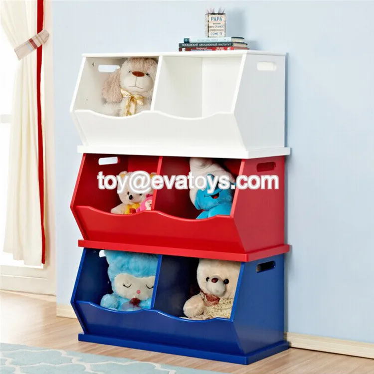 High Quality Kids Primary Natural Wooden Children Storage Shelf For