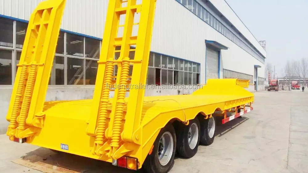 Engineering and construction machines transport low loader trailer 80 ton lowboy trailer for sale