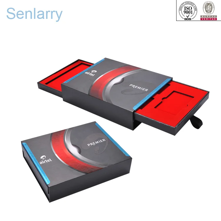 Custom Luxury Matte Black Cardboard Knife Packaging Box With Paper Card