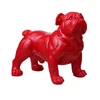 black red bulldog statue resin craft