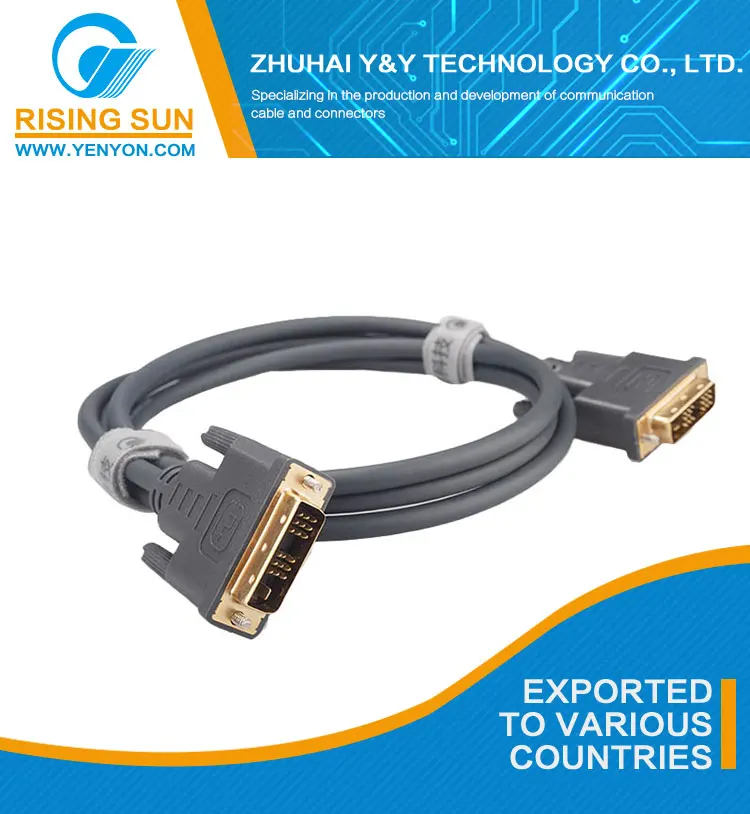 Câble DVI-D 2M Thzzhnno - 24+1 Broches - Résolution 2560x1600 - Plaqué Or - Pour PC, DVD, TV
