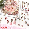 KM Factory 2018 spring boho fashion jewelry pink filigree net flowers car jewelry tassel earrings