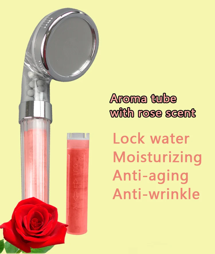 Aroma sense shower head with rose,lavender,mint,vitamin scents