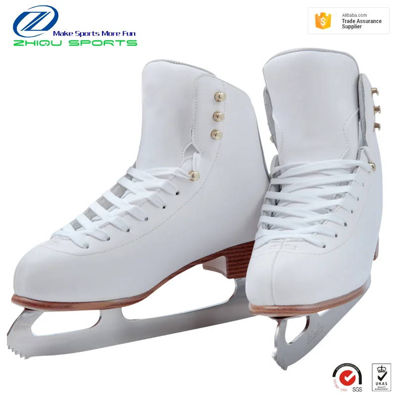 White Color Genuine Leather Professional Figure Ice Skates Shoe For