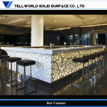 Tw Led Lighting Design Artificial Stone Commercial Bar Counter Tw Led Lighting Design Artificial Stone