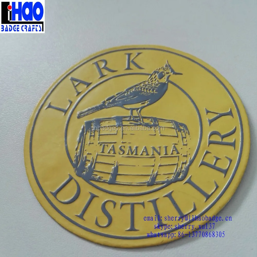 Letter Embossed Metal Pewter Whiskey Sticker,Antique Bronze Metal Wine