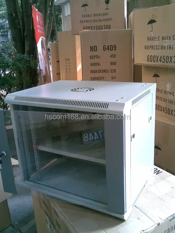 High Quality With Best Price 9U Glass Fronted Wall Mounted Network Cabinet Double Section Cabinet.jpg