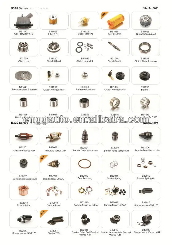 bajaj 3 wheeler spare parts price list