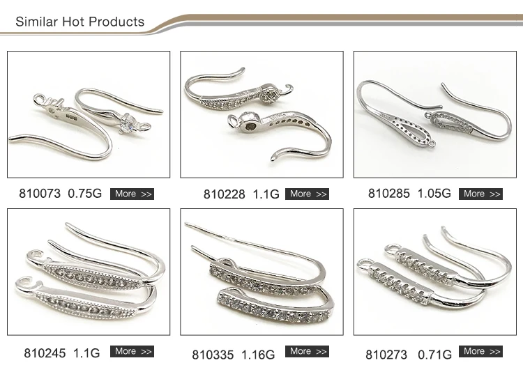 Fancy earring design 925 sterling silver earring hooks for jewelry making