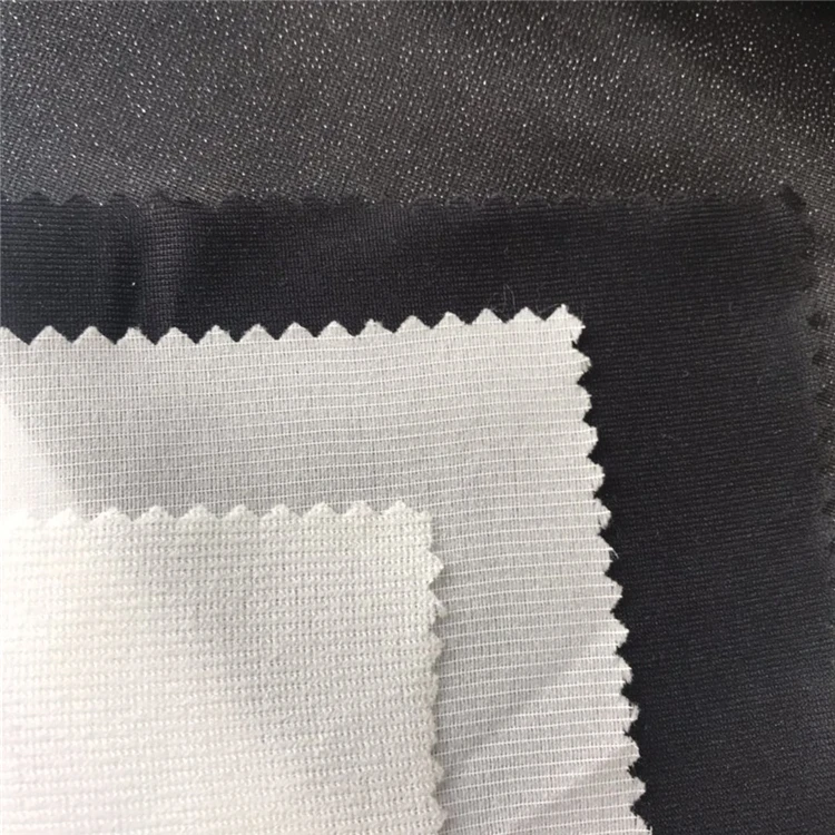 Adhesive Bonded 100 Polyester Tricot Brushed Fabric Interlining Woven Fusible Fabric Textil
