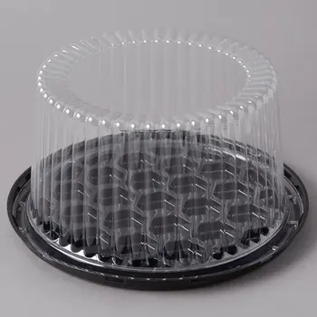 1-2 Layer Disposable Plastic Round Cake Display Container With Clear ...