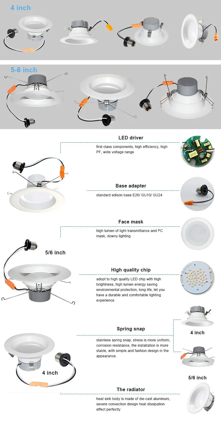 High Lumen Cob Recessed Ceiling Downlight Round 10w Etl Es Cec Approved