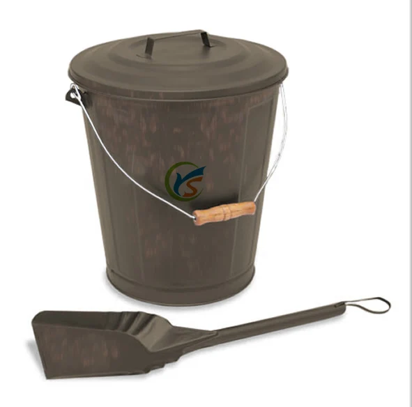 Antique Copper Colored Fireplace Ash And Pellet Bucket With Lid Buy