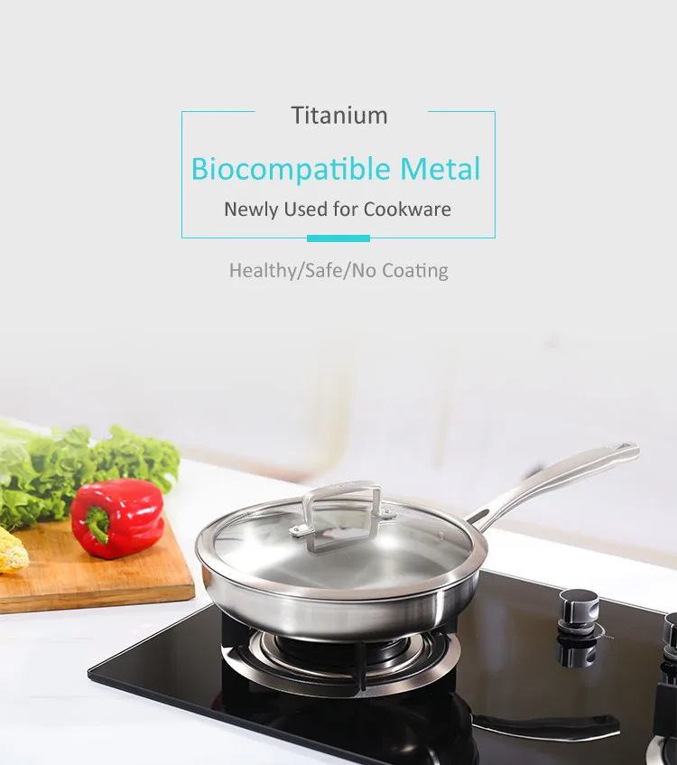 20cm High Quality Healthy Non-Stick Pure Titanium Cooking Fry Pan - China  Titanium Pan and Pure Titanium Pan price