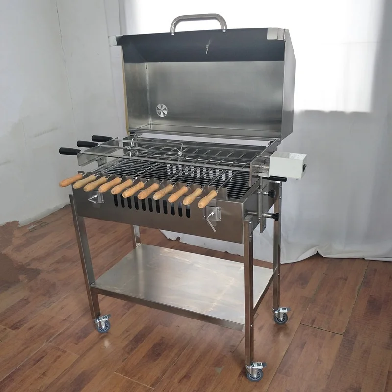 Stainless Steel Extendible Brazilian Bbq Skewers Rotisserie Cypriot