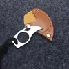 Custom Handmade Combat Tactical Claw Karambit Ring 3" Knife Card knife credit card knife with Leather Sheath
