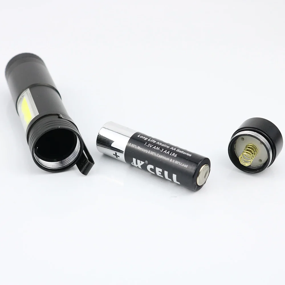 Wholesale Portable COB Torch Light Mini AA Battery Led Flashlight supplier