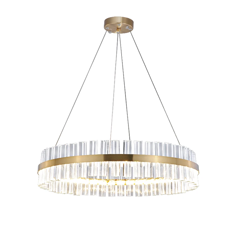 Wholesale decorative round gold luxury modern K9 crystal pendant chandelier