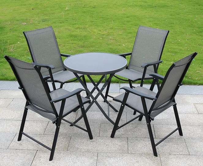 Outdoor Portable Folding Party Table And Chair Set Metal Garden Furniture - Buy Portable Folding 
