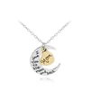 2019 Amazon top Silver Moon And Golden Love European Style Necklace Pendant Necklace SisterParent-child Couples Necklace