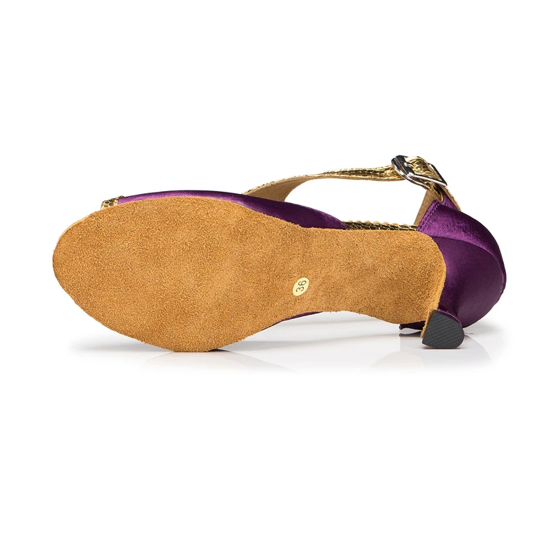 Spot Latin Dance Shoes Women 3 Inch Heel For Women's Suede Heels Sandals Latin With Ankle Strap Dance Shoes