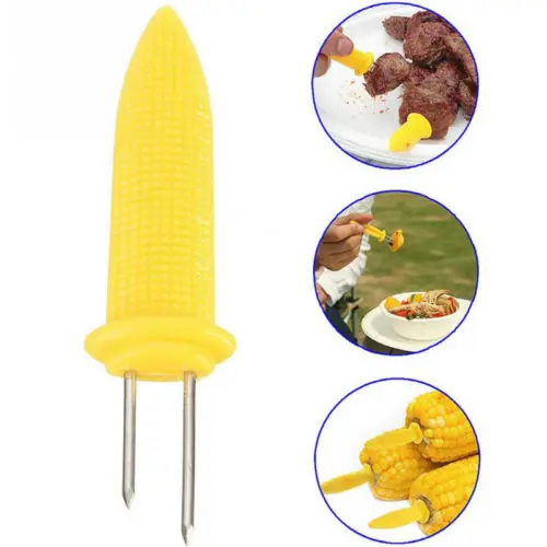 Safe Corn on the Cob Holders Skewers Needle Prongs Fork Picks Kitchen BBQ N Y6M3 