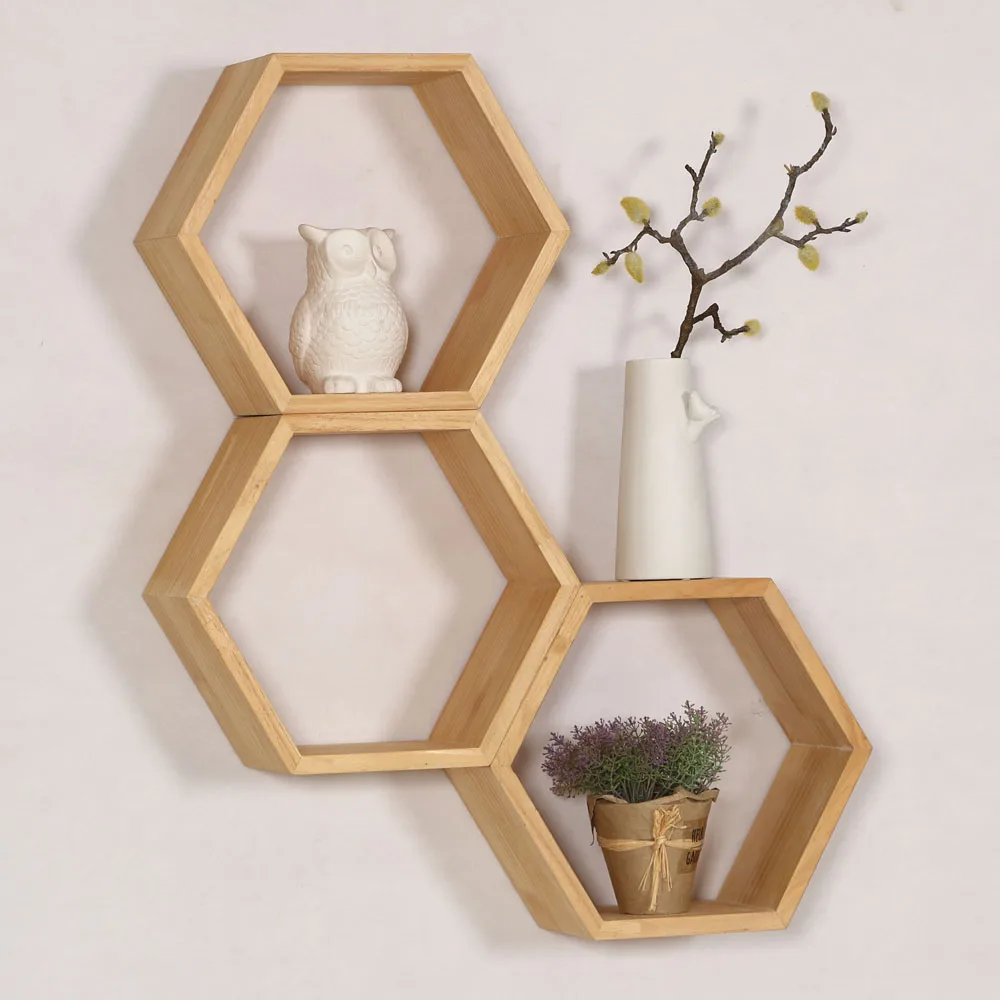 hexagon floating shelves