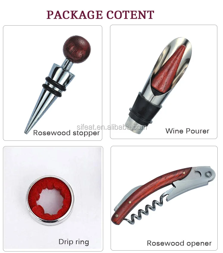 Luxury Pu Leather Box Multifunctional Corkscrew Red Wine Bottle Opener