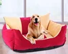 Stocked Dog Bed Rectangle Corn Dog Sofa Dog Lounge Sofa Bed for Small/Large/Medium Dogs Removable Cover Easy to Clean Navy Red