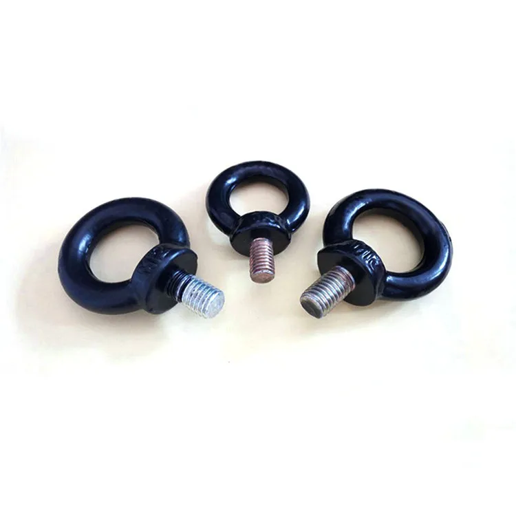 Factory Wholesale Black Plated Rings Screw Customized Specification O Rings Threaded Eye Bolts
