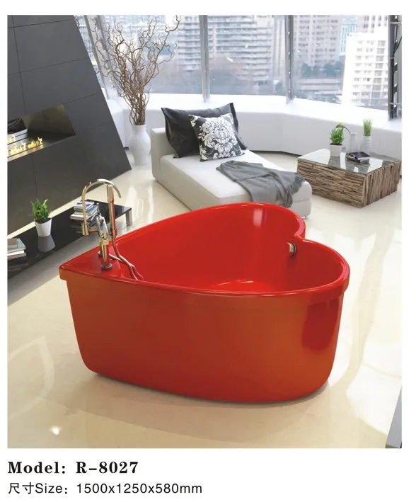 Romantic Onepiece Freestanding Red Color Heart Shaped Bathtub Buy