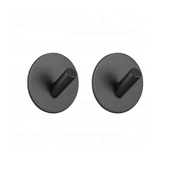 Black Adhesive Hooks Stainless Robe Hooks Heavy Duty Strong Adhesive
