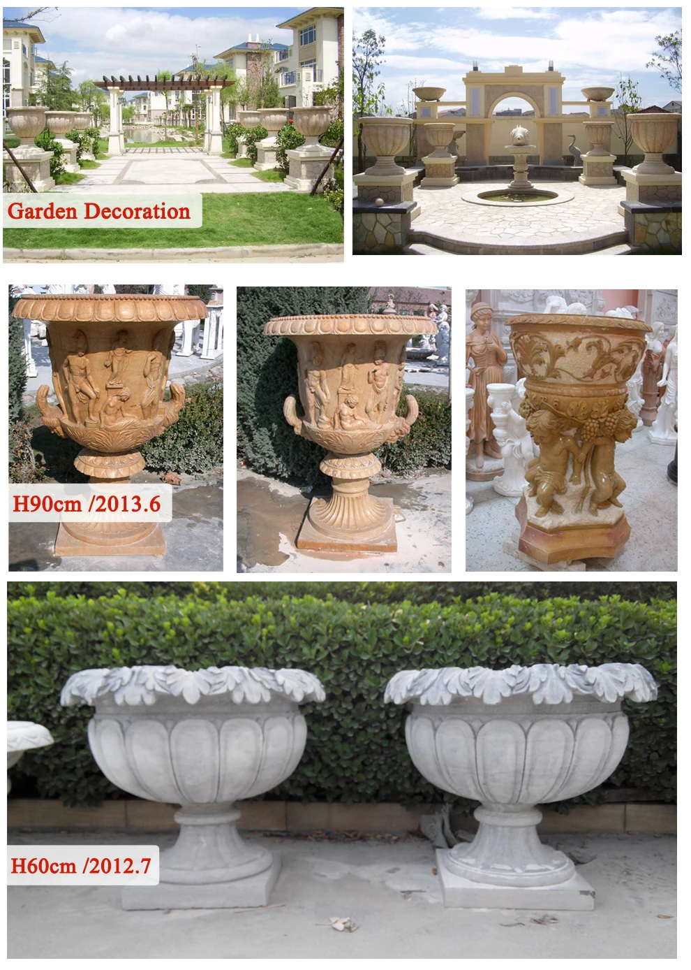 White Stone Garden Decorative Flower Pots Buy Decorative Flower Pots