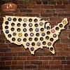 Custom Laser Cutting Wood Beer Cap Map Holder of USA - Pine - Birthday Gifts for Men Husband Dad -Patriotic Gifts-Wall Decor