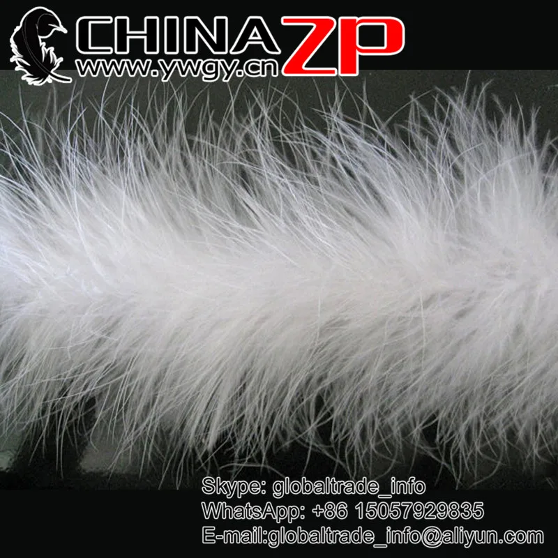 
NO.1 Feathers Supplier CHINAZP in Stock Factory Wholesale Natural Bleached White Turkey Marabou Feather Plumage Boas 