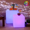 outdoor plastic color changing LED mood light bar stool cube