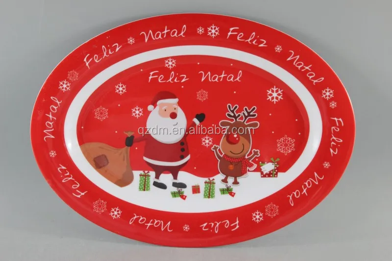 12inch Christmas Melamine Oval Plate,X'mas Dishes