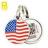 Carved Technique and Iron Type stamped metal flag pet tags