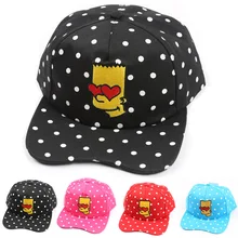 Direct Selling Simpson Cap Hat with Dot Printed Flat Brimmed Adjustable Hip hop Outdoor Child Sun