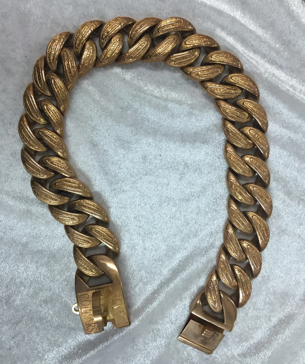 Heavy Duty Cuban Link Plated Dog Gold Chain Collar For Big Breeds Pet