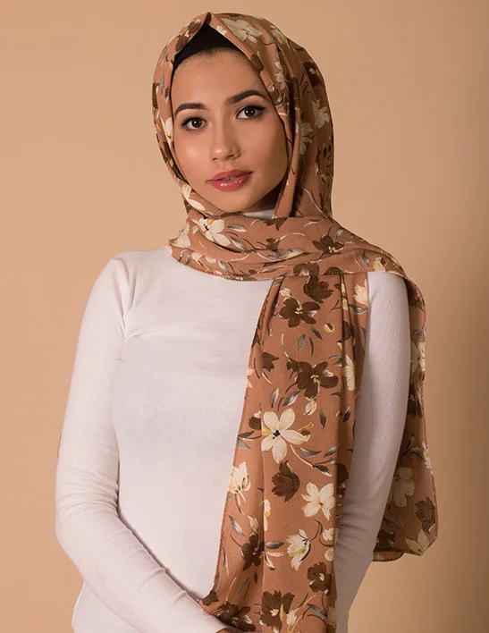 Factory Directly Custom Chiffon Shawl Hijab Classic Paisley Headscarf