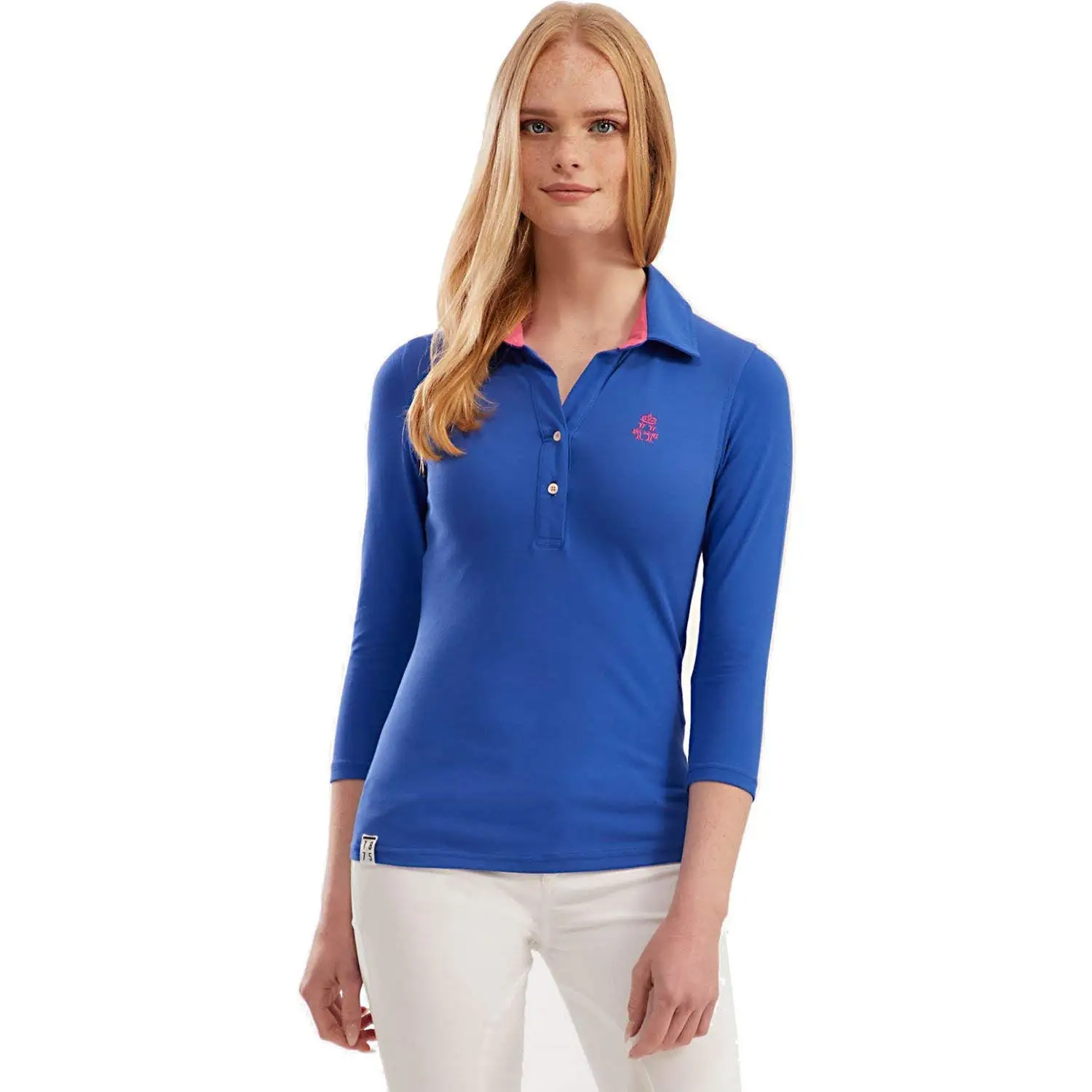 women's polo shirts with three quarter sleeves