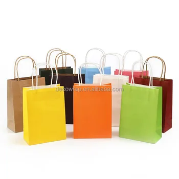 pas cher sac en papier kraft sac cadeau avec poignée/cadeau de fête