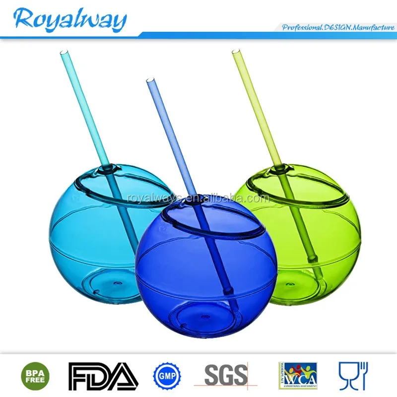 20oz Pet Fish Bowl Cup With Straw,Round Ball Drinking Cup Buy Fish Bowl Cup,Fish Bowl Cup With