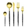 Table Setting Matte Gold Tableware Set Cutlery Sets Gold Besteck