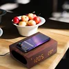5w temperature monitoring NFC wooden bt wireless speaker charger with touch screen panel