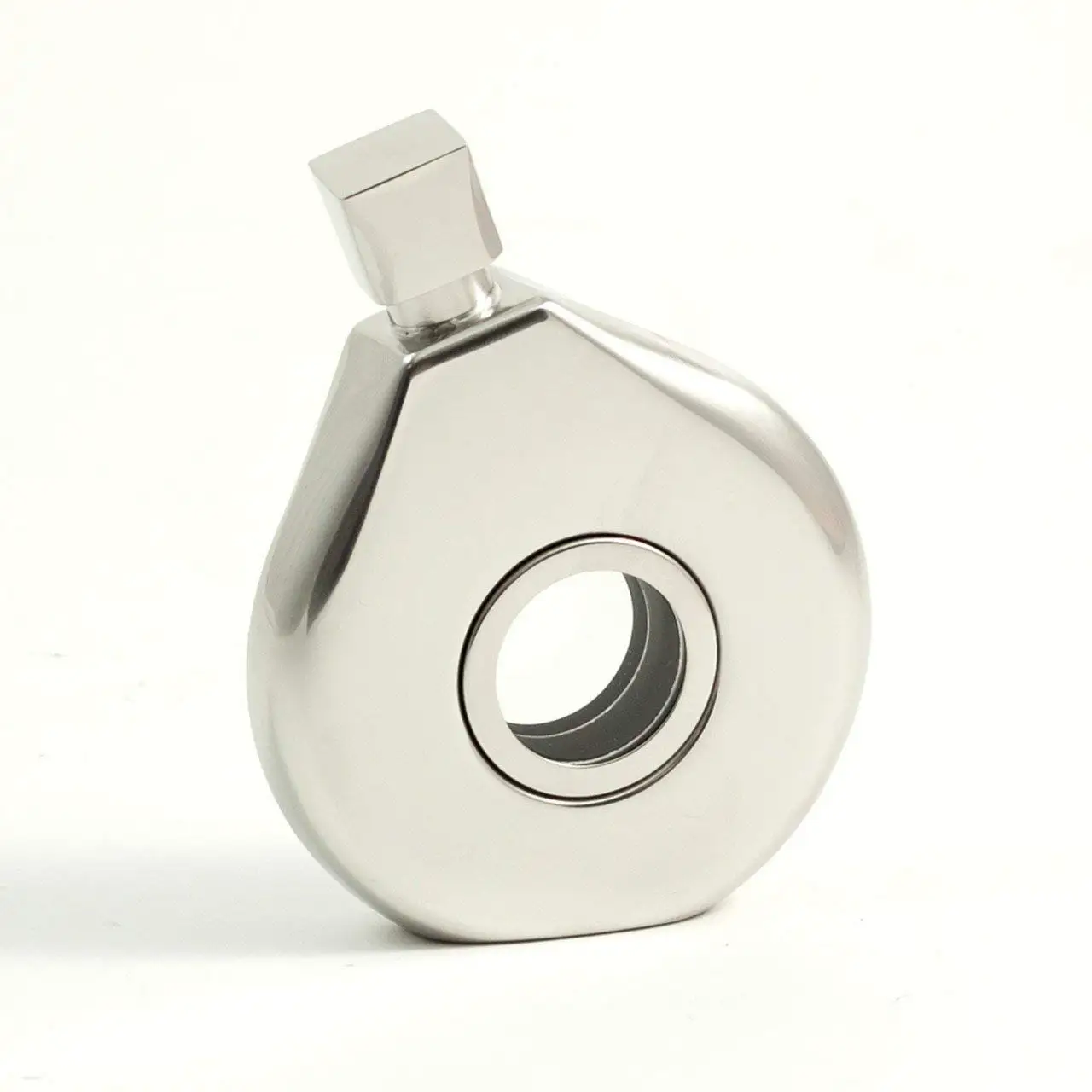 5 oz BROUK /& CO 2154 The Roundhouse Stainless Steel Flask with Transparent Glass Window Silver