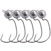 3.5g 5g 7g Off-set Lead head Fishing hooks carp tackle accessories stainless steel ice winter free jig head for soft worm